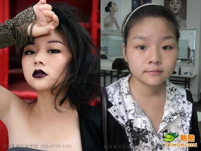 Girls with and without makeup (11 pics)