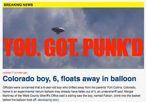 Balloon Boy - the latest big hoax (145 pics + 6 videos)