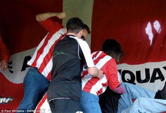 Soccer Player Climbs into the Stands to Attack a Fan of the Opposite Team (11 pics)