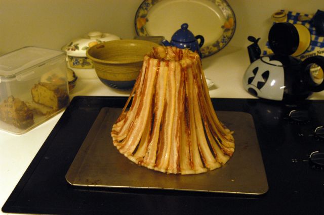 Unusual Lamp Shade Made with Bacon! (12 pics)