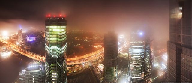 Moscow skyscrapers shot during low clouds (20 pics)
