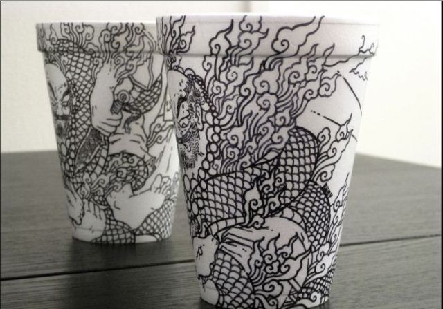Amazing Sharpie Art on Styrofoam Cups (79 pics + 1 video)