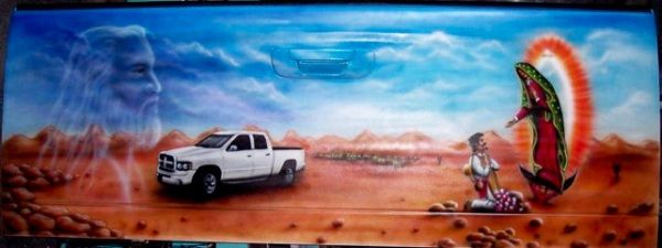 Cool Airbrushed Mexican Tailgate Murals (51 pics)