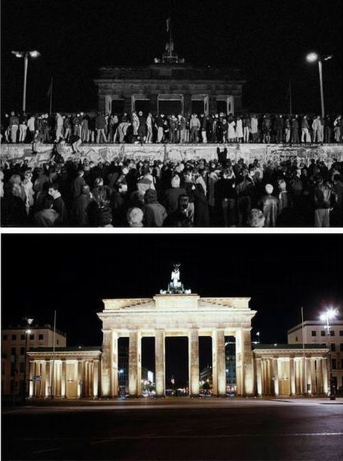 Berlin Wall: Before and Today (24 pics)