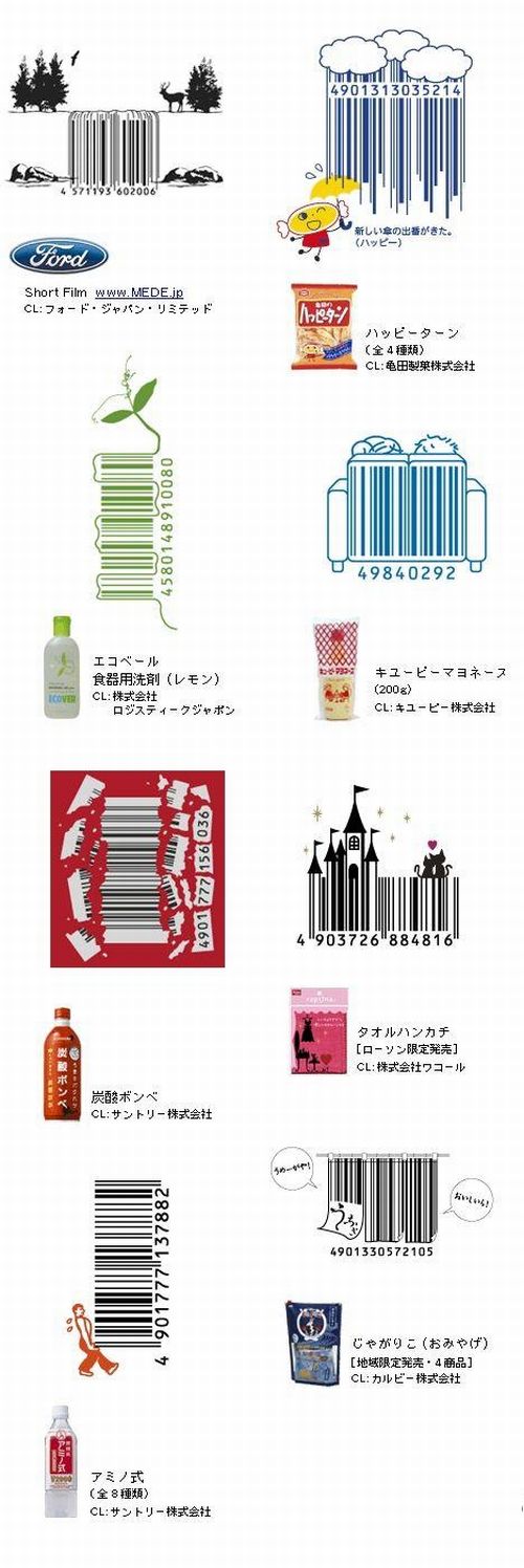 Japanese Creative Bar Codes (3 pics)