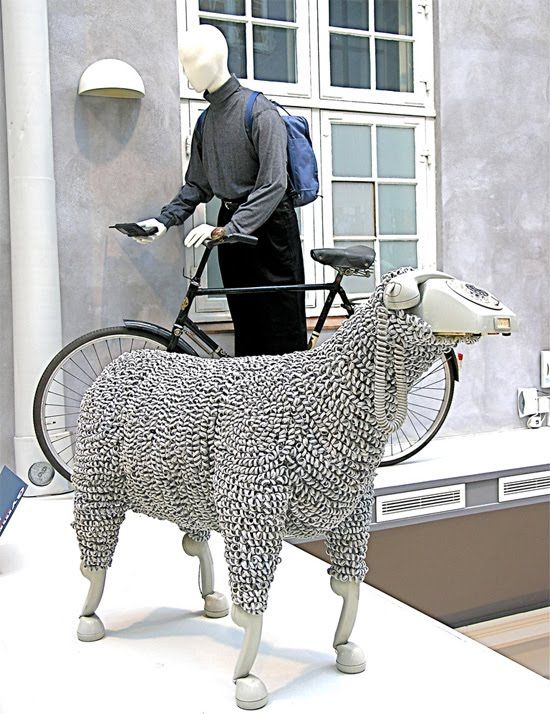 Rotary Telephone Sheep Sculptures (10 pics)