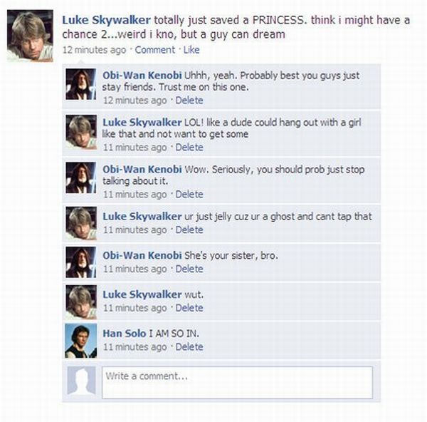 What if Star Wars Heroes Chatted on Facebook (5 pics)