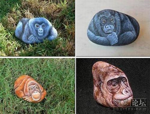 Painted Animals on Stones (17 pics)