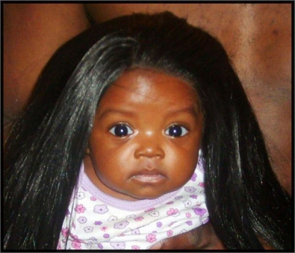 A Baby Wearing a Lace Front Wig!! (4 pics)