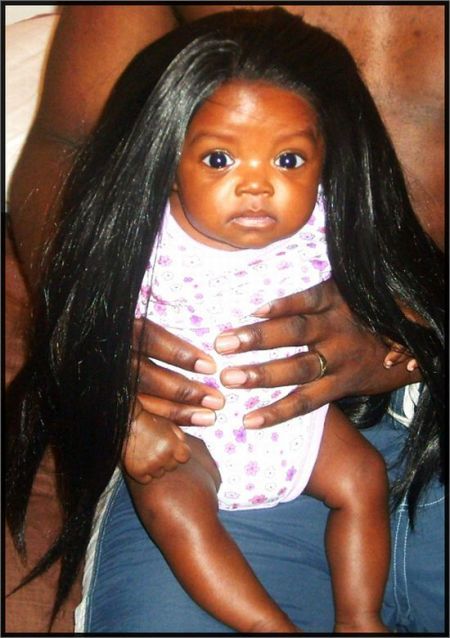 A Baby Wearing a Lace Front Wig!! (4 pics)