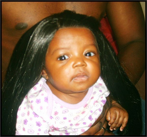 A Baby Wearing a Lace Front Wig!! (4 pics)