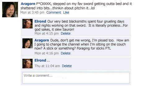 What If the Lord of the Rings Heroes Chatted on Facebook (5 pics)