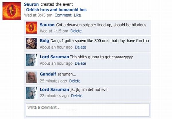 What If the Lord of the Rings Heroes Chatted on Facebook (5 pics)