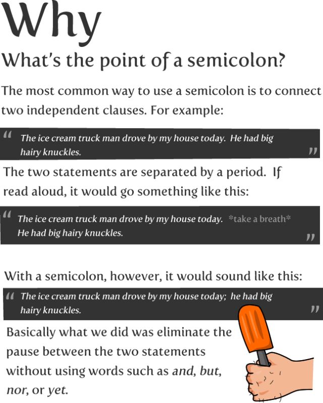 How to Use a Semicolon! (9 pics)