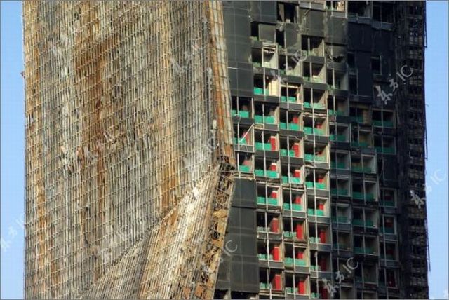 Beijing CCTV Headquarters. One Year Later After the Fire (16 pics)