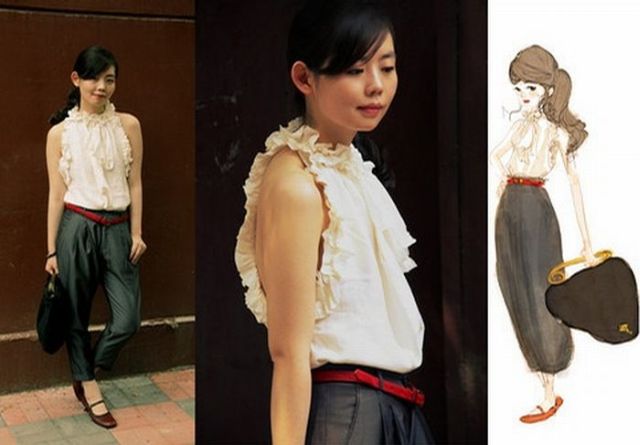 The Girl dresses herself in Her Drawings? (67 pics)