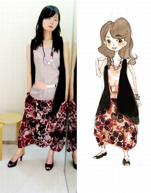 The Girl dresses herself in Her Drawings? (67 pics)