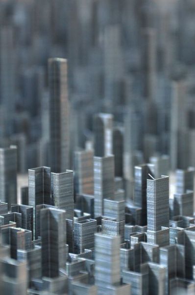 Ephemicropolis Is a Metropolis Made from Metal Staples Stacks (9 pics)