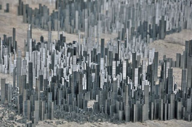 Ephemicropolis Is a Metropolis Made from Metal Staples Stacks (9 pics)