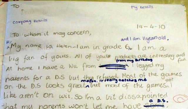 11-Year-Old Girl Writes a Letter to Nintendo