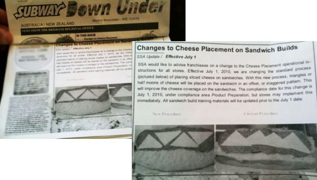 Subway Got Letter on How to Change Their Cheese Placement (2 pics)