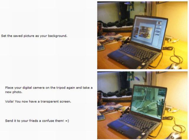 Make Your Laptop Screen Transparent (5 pics)