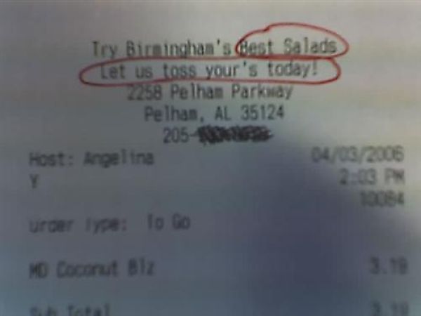 Hilarious Wins and Fails in Receipts (40 pics)