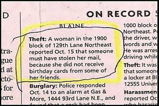 Hilarious Police Blotters (30 pics)