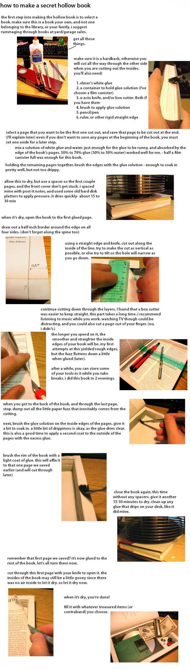 Making a Hollow Book (1 pic)