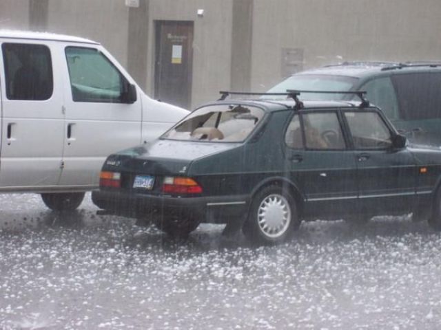 Cars after a Hailstorm