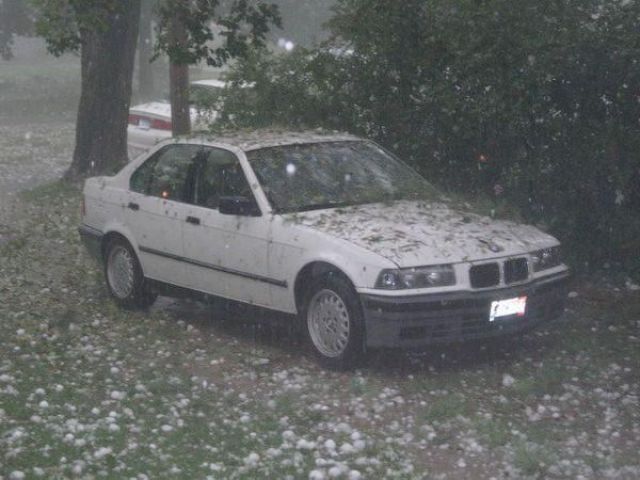 Cars after a Hailstorm