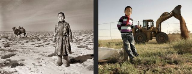 Mongolian Children Before and Today