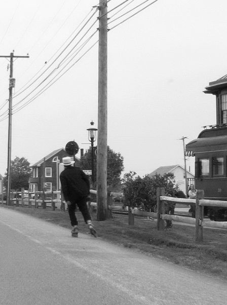 Rollerblading Amish People