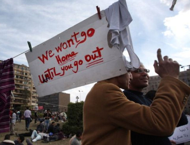 Protest Signs against Mubarak