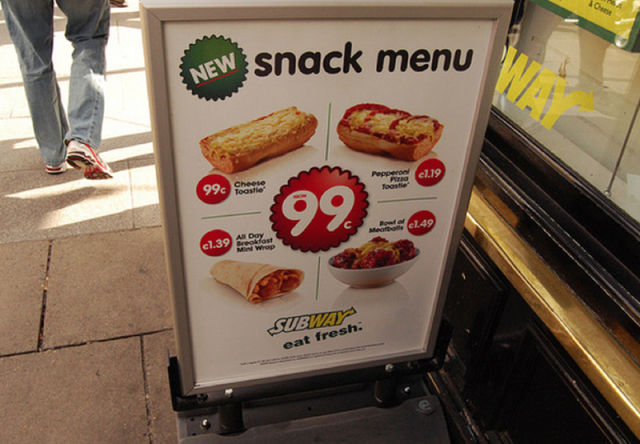 Menus from Subway Restaurants All Over the Wolrd