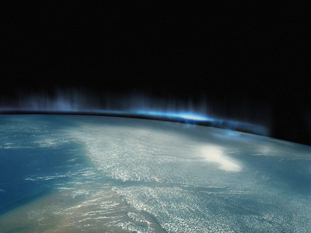 Gorgeous Blue Sky Under Foot During Spacewalk