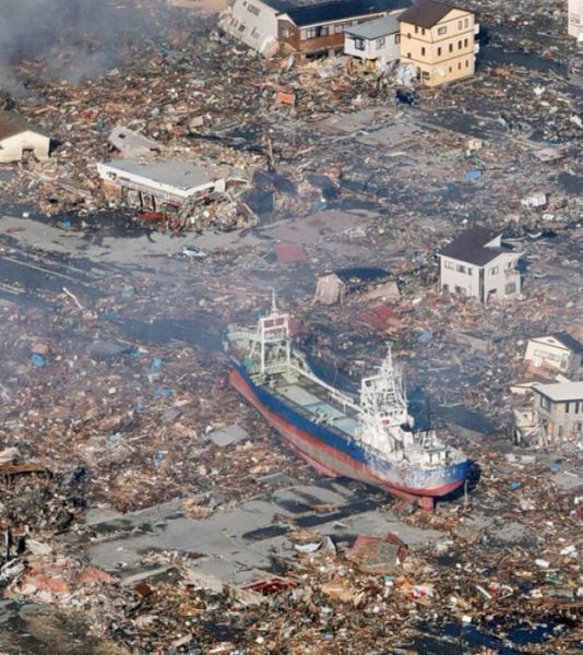 Ships and Boats Swept Away after the Tsunami