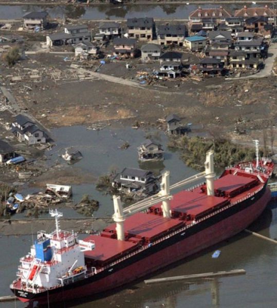 Ships and Boats Swept Away after the Tsunami