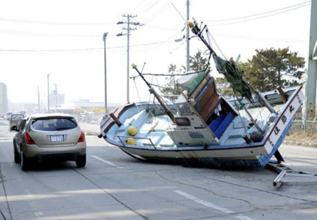 Ships and Boats Swept Away after the Tsunami