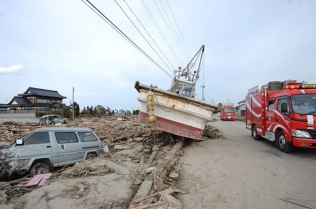 Ships and Boats Swept Away after the Tsunami
