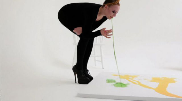 Artist Created Her Paintings by Vomiting