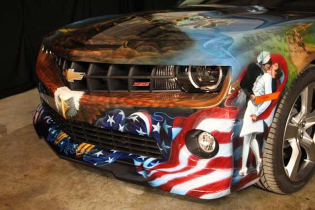 Insanely Patriotic Airbrushed Camaro