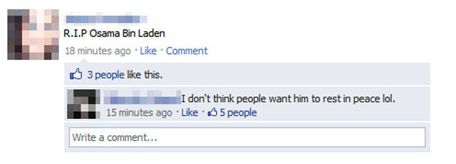 Stupid Facebook Reactions to the Death of Osama Bin Laden