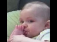 Baby Sucks Toe instead of Thumb