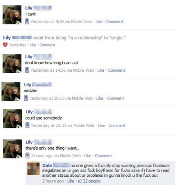 Embarrassing Facebook Breakups for The Entire World to See