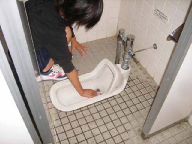 Japanese School Children Wash Toilets Barehanded