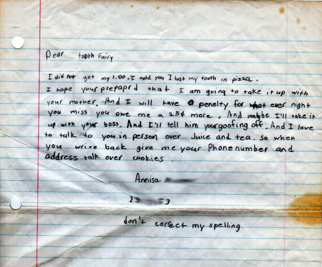 Audacious Tooth Fairy Letters