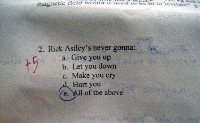Funny Answers to Test Questions