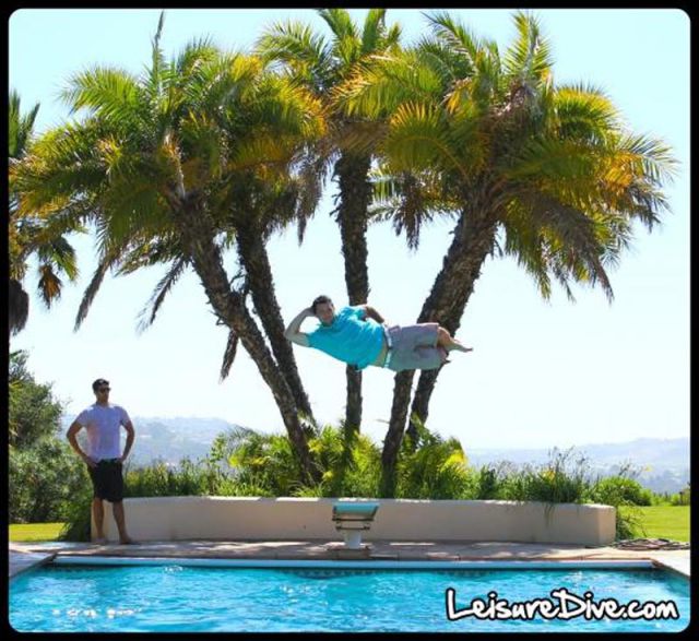 Funny Mid-Air Poses Above the Pool