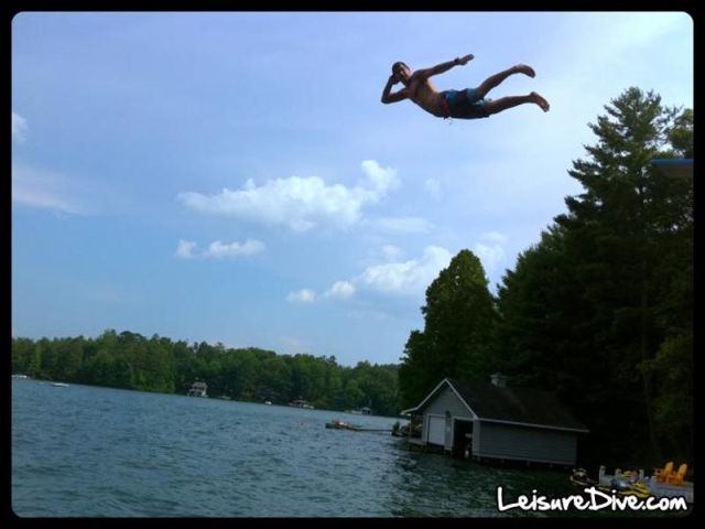 Funny Mid-Air Poses Above the Pool